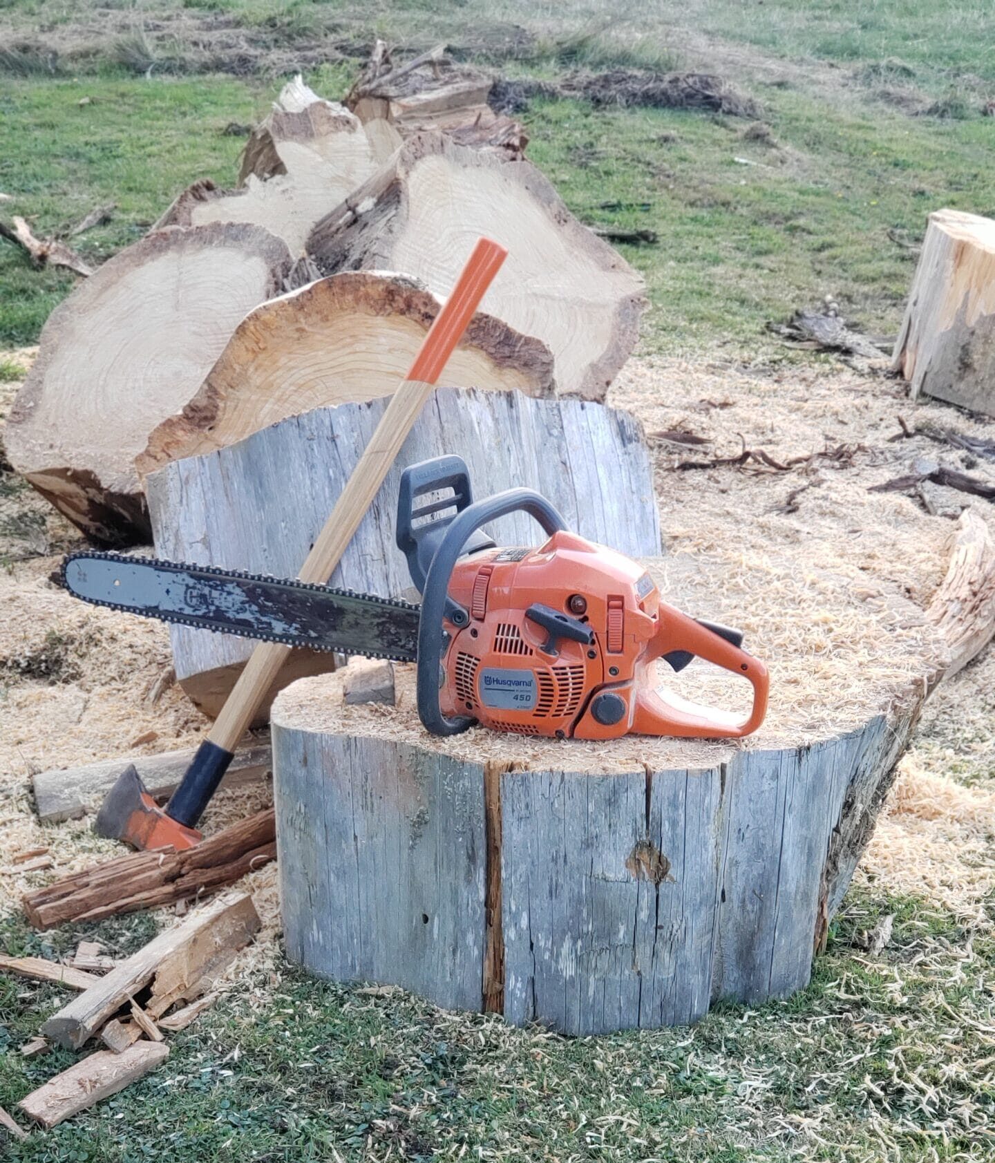 my ax and chainsaw