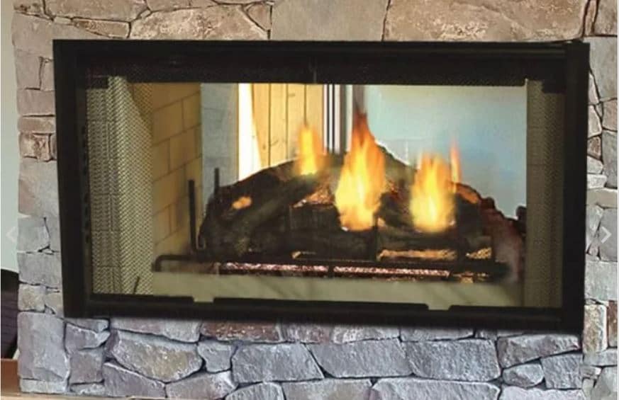 see through ventless fireplace