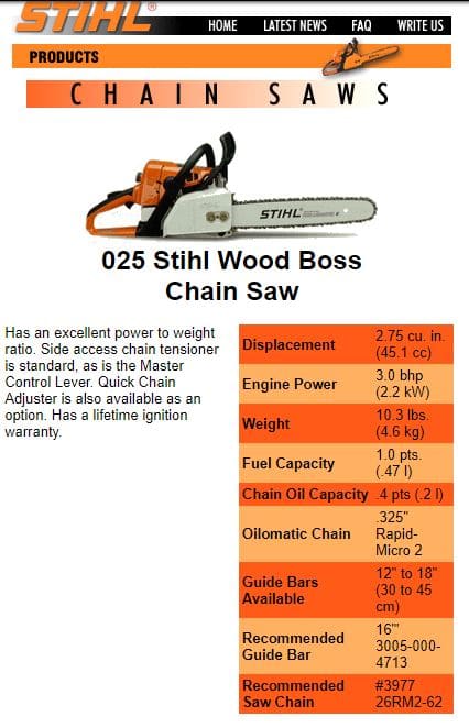 stihl 025 wood boss chainsaw