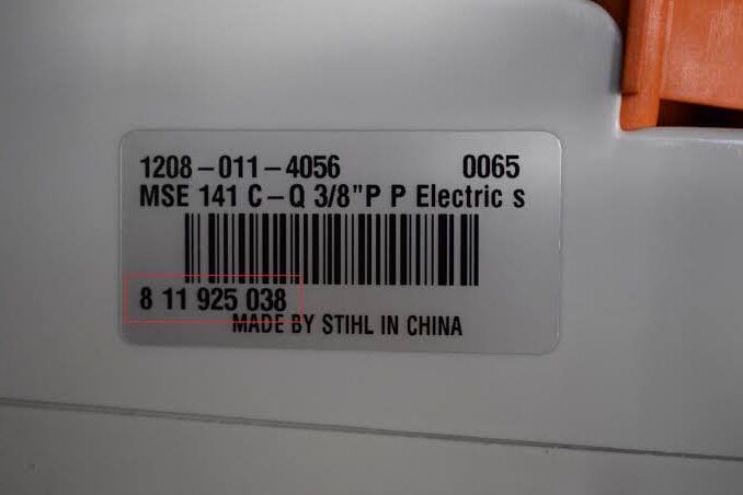 where to find serial number on stihl chainsaw