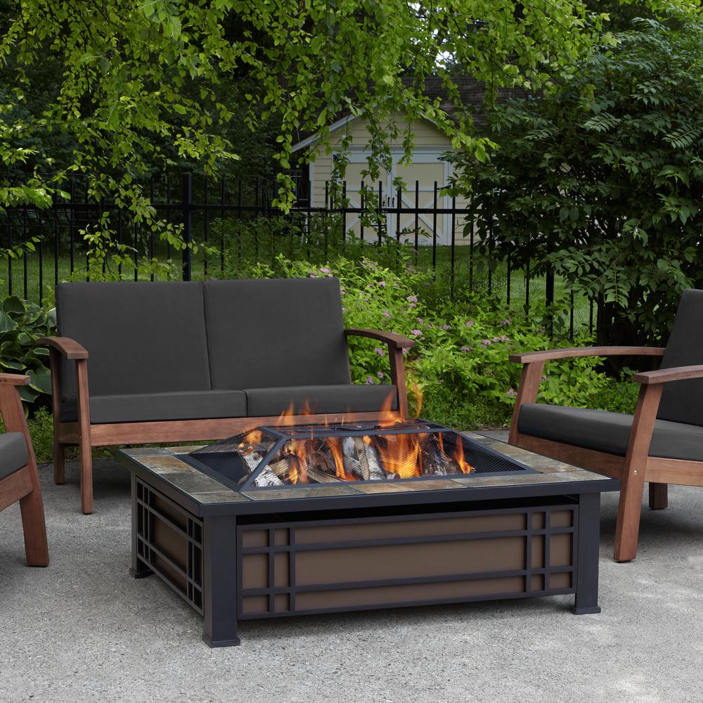 Large Wood Burning Fire Pit Table 