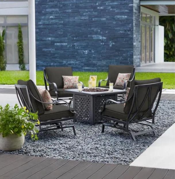 fire pit furniture set with propane table