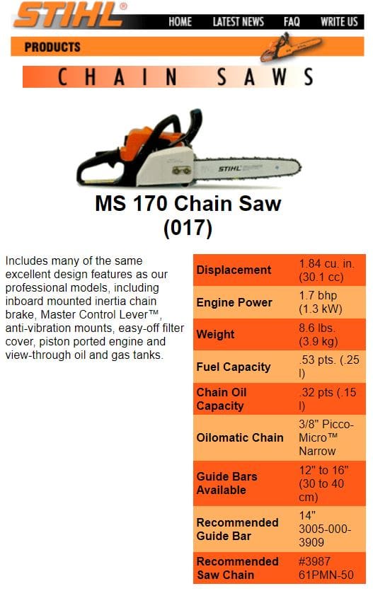 Stihl Ms170 Chainsaw 017