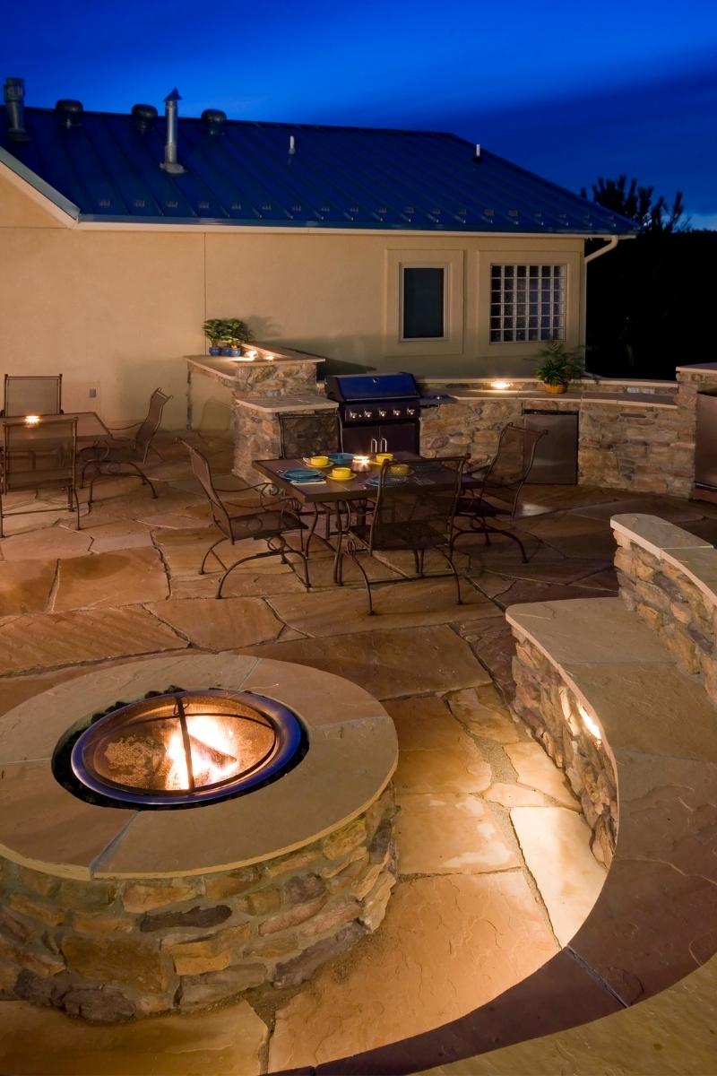 natural stone fire pit