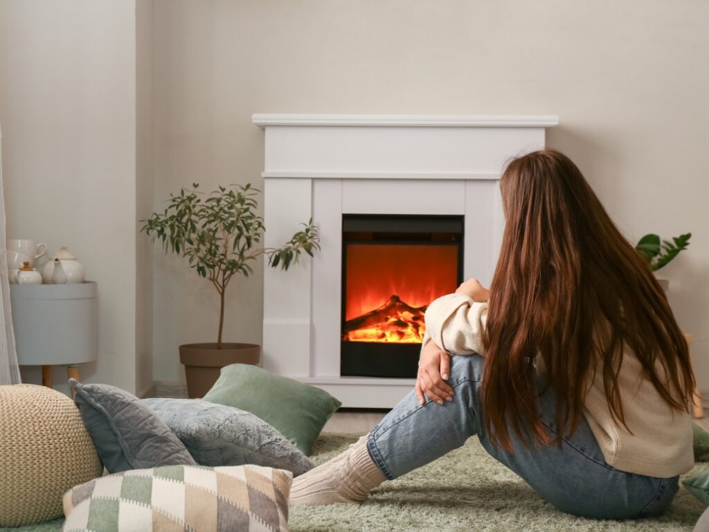 attractive electric white fireplaces