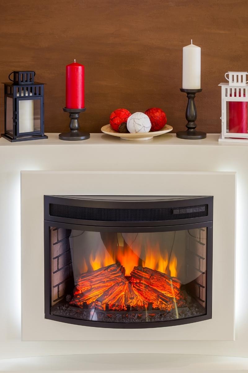 white mantel electric fireplace
