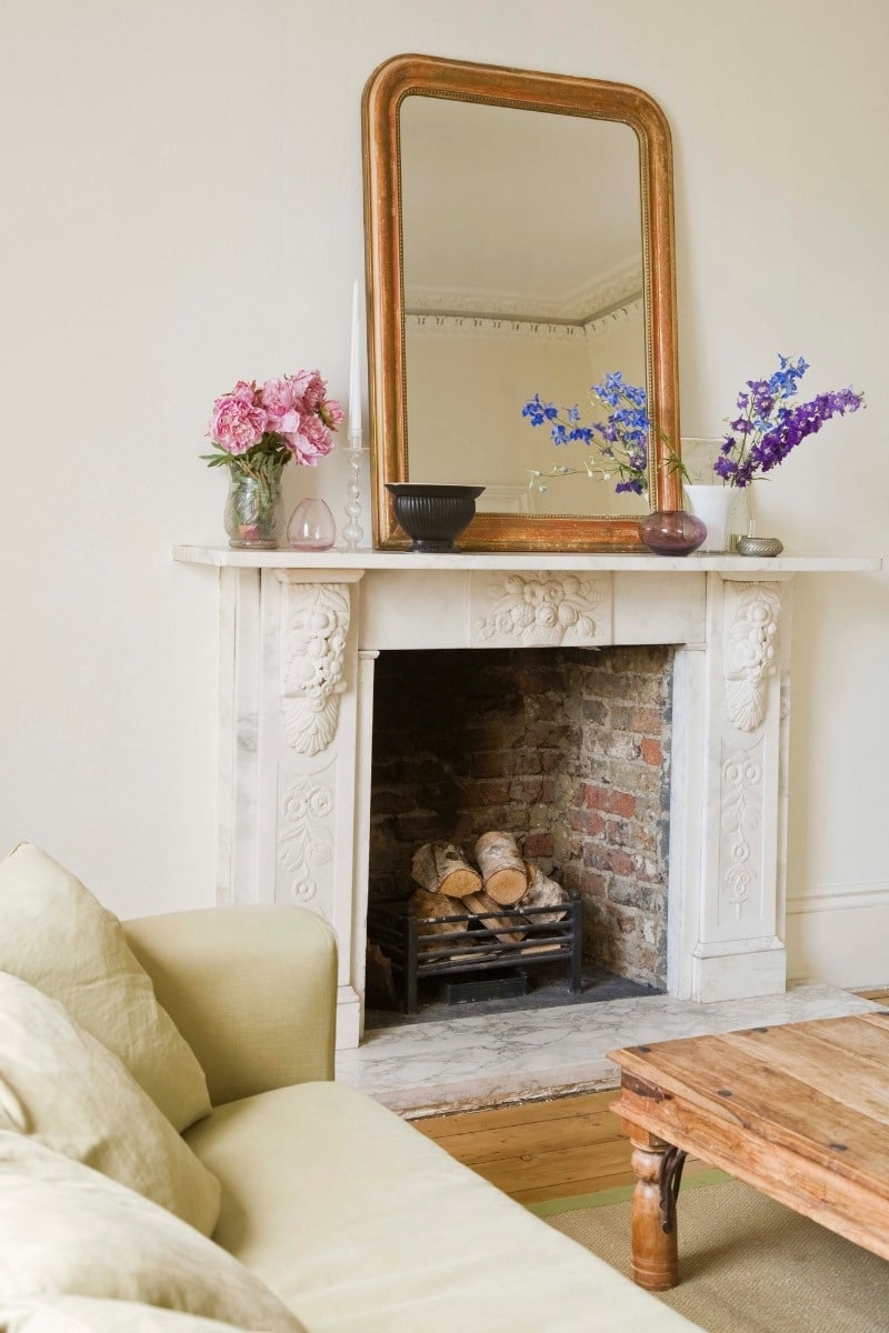 how to decorate an unused fireplace