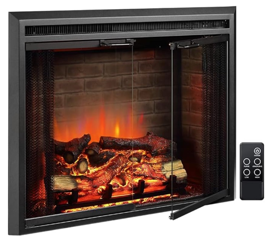 realistic electric fireplace insert