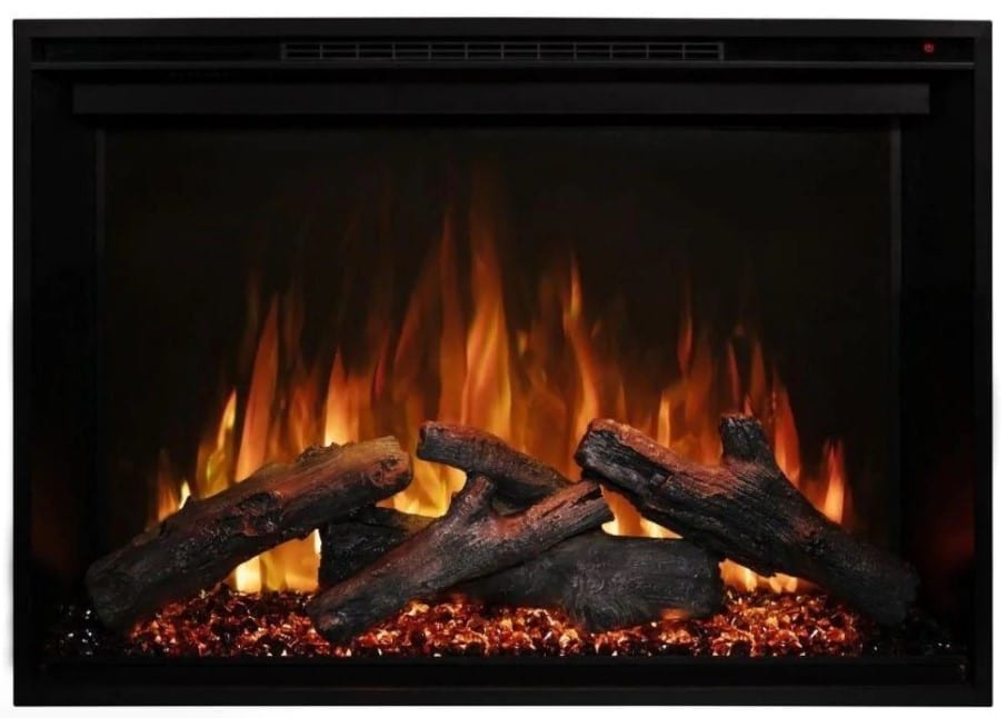 electric fireplace with realistic flame
