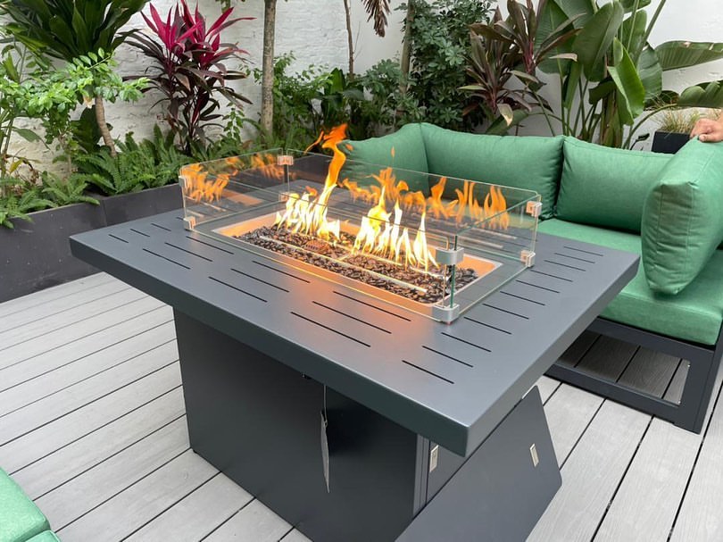 hide propane tank inside fire pit