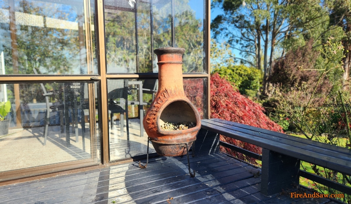 recycled chiminea pot plant