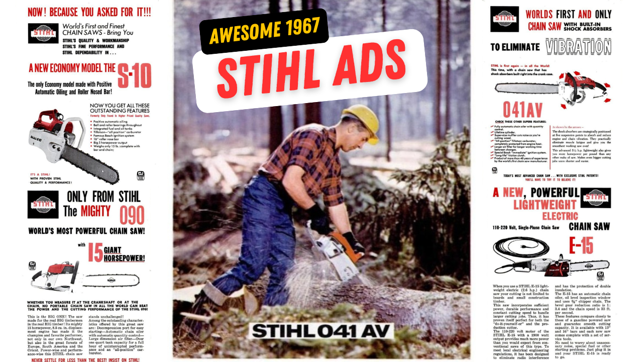 vintage 1967 stihl chainsaw ads