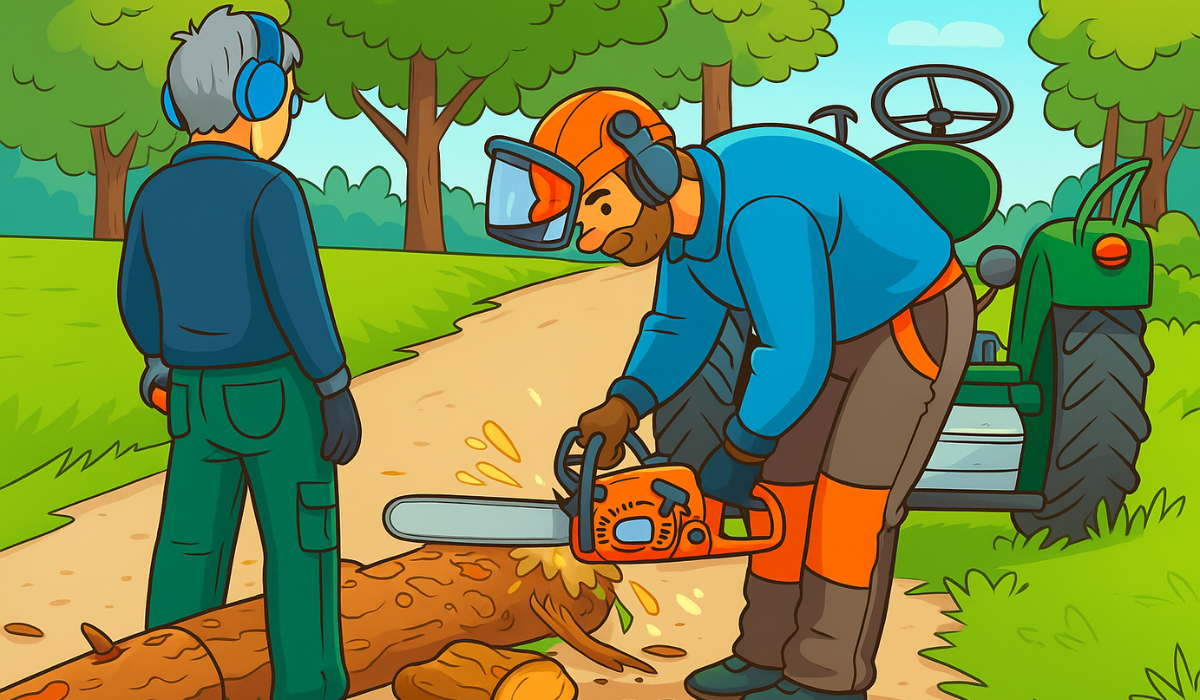 48 Funny Chainsaw and Tree Cartoons